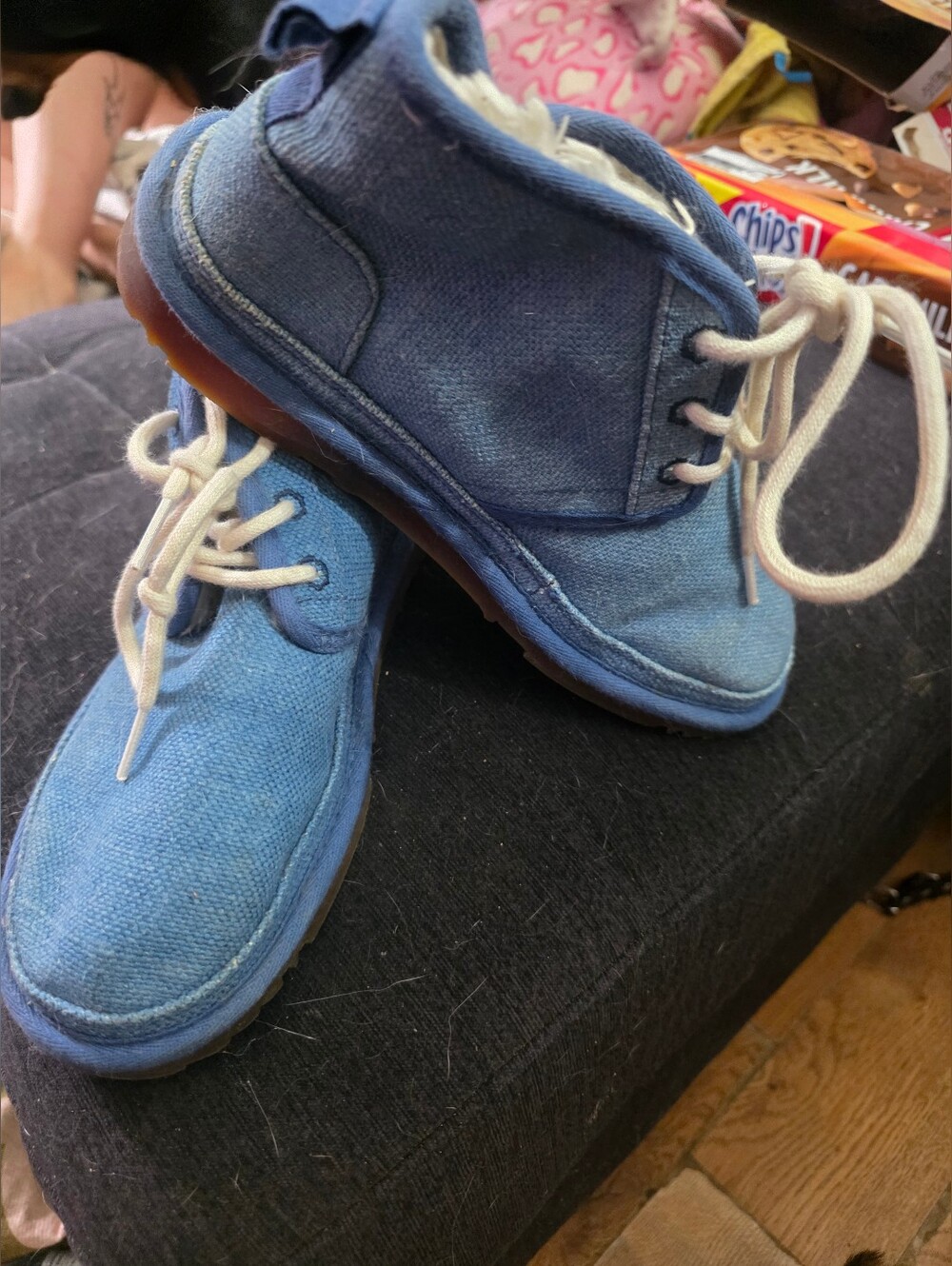 Uggs Blue Canvas Lace-Up Shoes